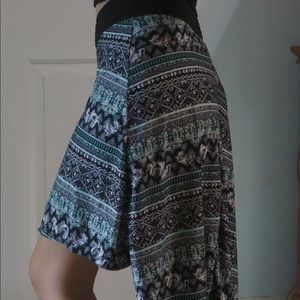 Black white and blue skirt